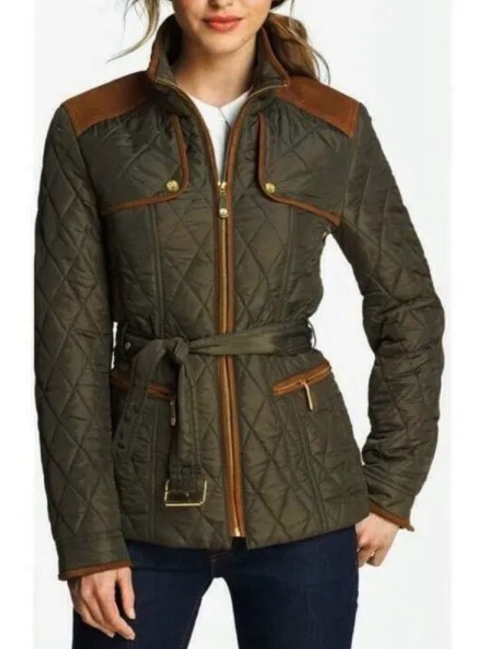 Vince Camuto Quilted Olive Jacket